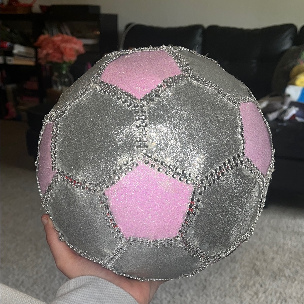 Purple and Silver Bejeweled Soccer Ball